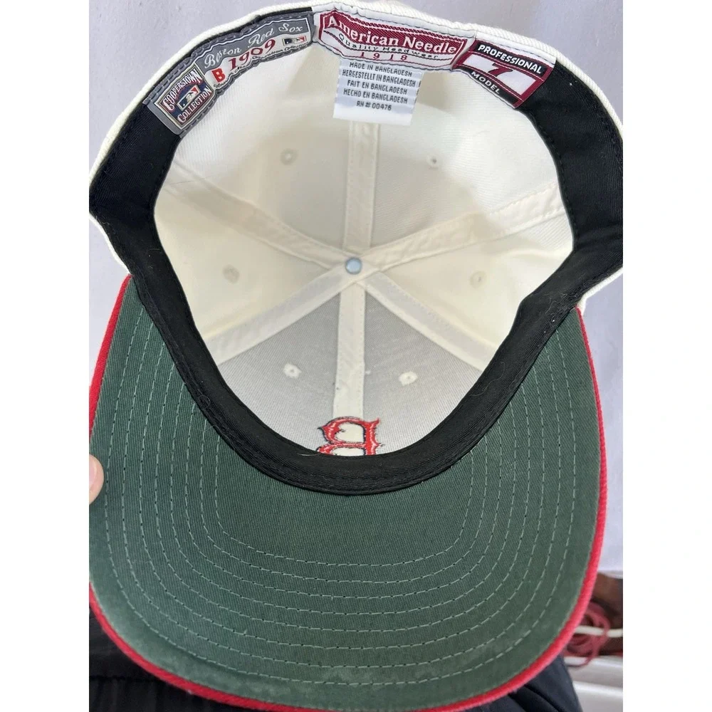 Rare American Needle Cream & Red 1909 Boston Red Sox Fitted Pro Model‎ Hat 7 Y2K